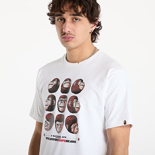 Magliette A BATHING APE Polygon Ape Head UNISEX Tee White Footshop
