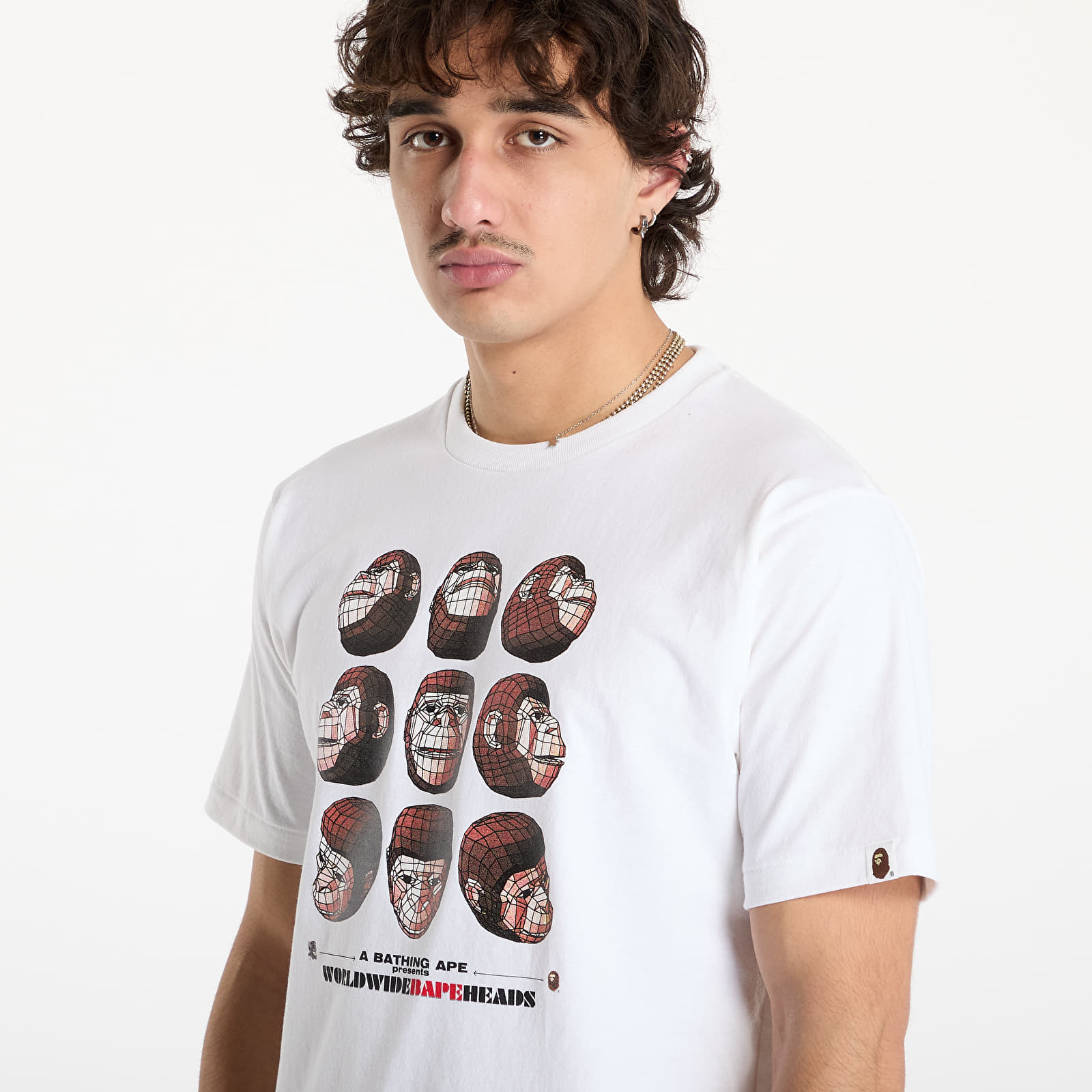 T-Shirts A BATHING APE Polygon Ape Head UNISEX Tee White