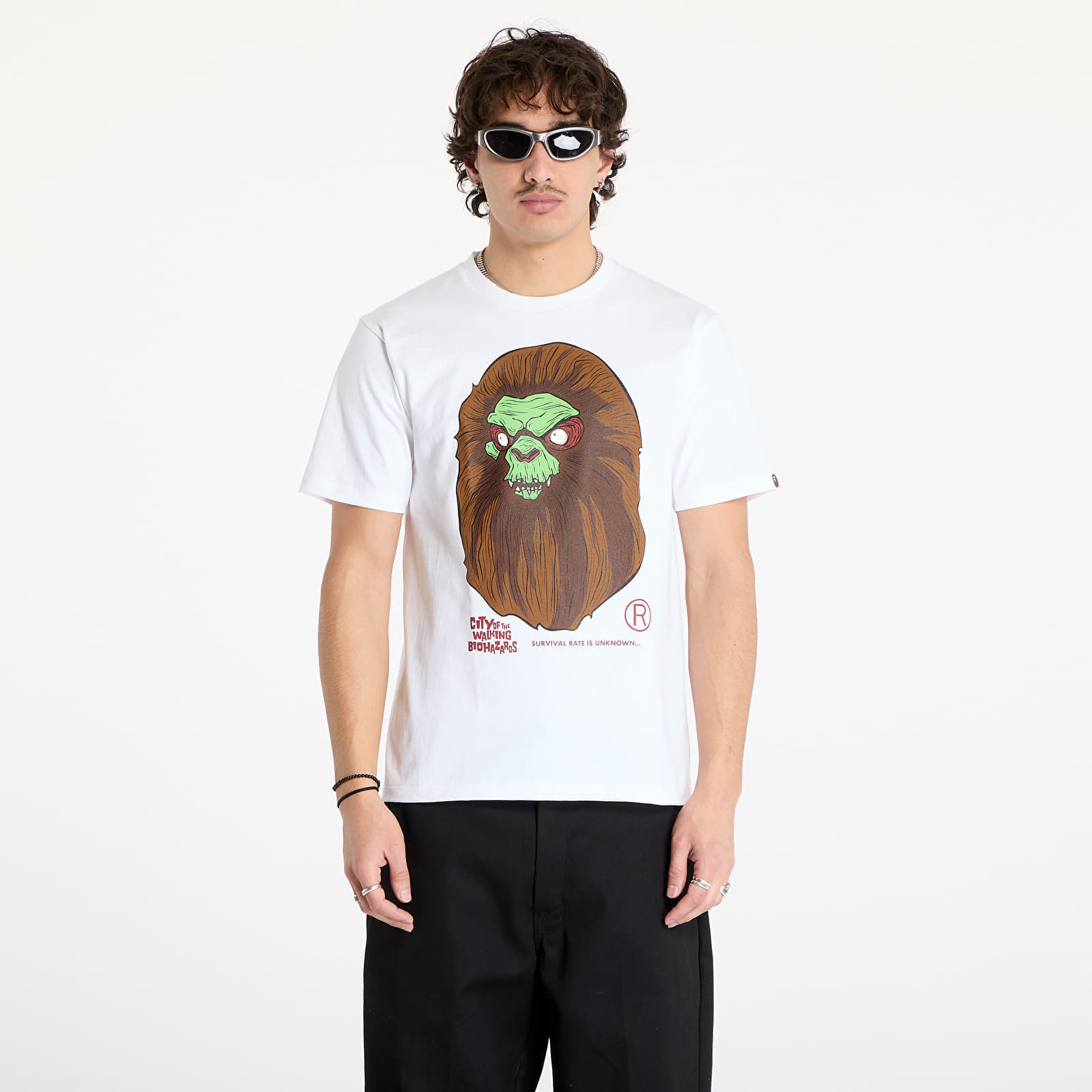 T-shirt A BATHING APE Bape Horror Mad Face UNISEX Tee White M