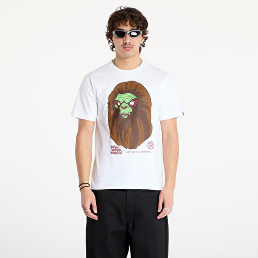 A BATHING APE Bape Horror Mad Face UNISEX Tee White