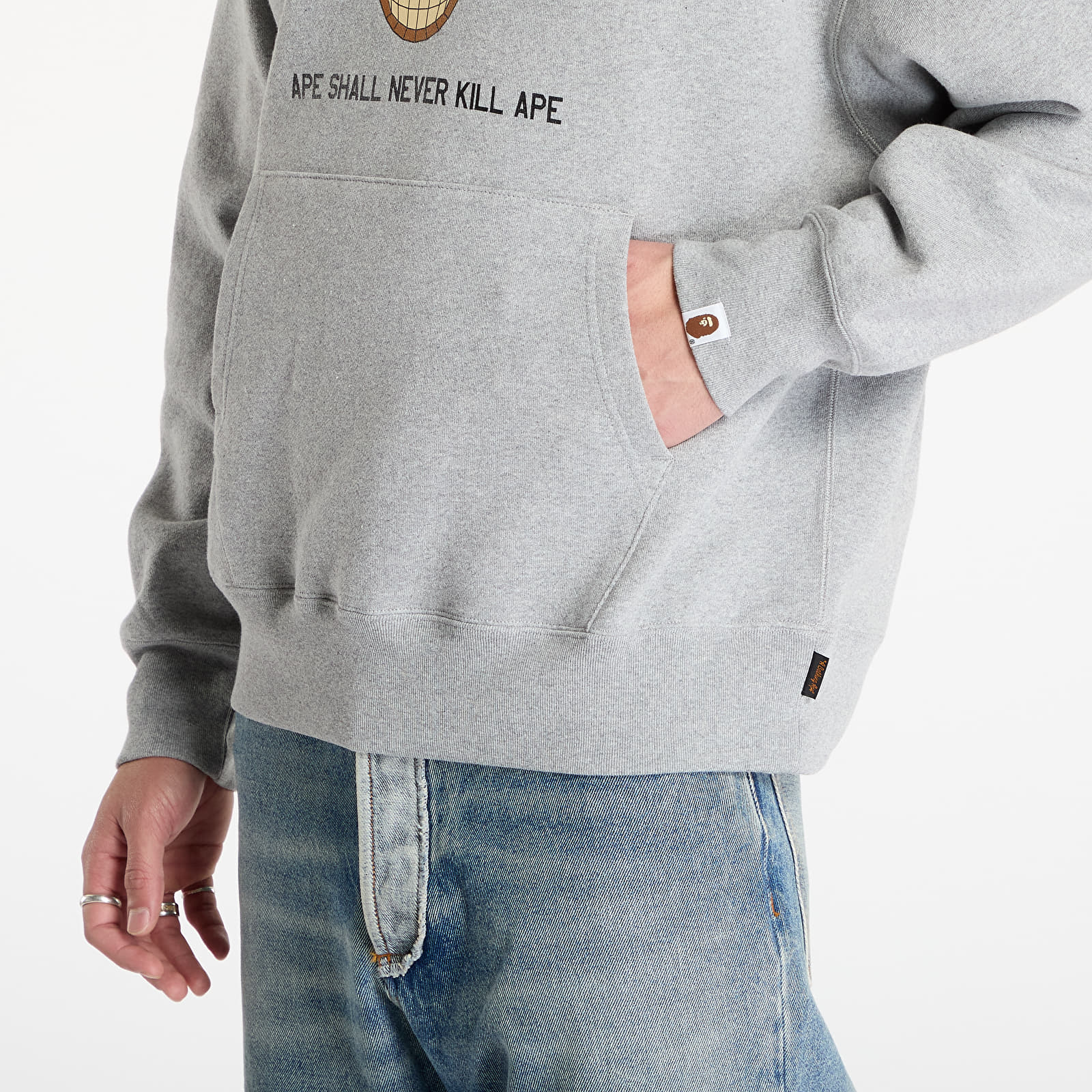 Mikiny A BATHING APE Polygon Relaxed Fit Pullover UNISEX Hoodie Gray