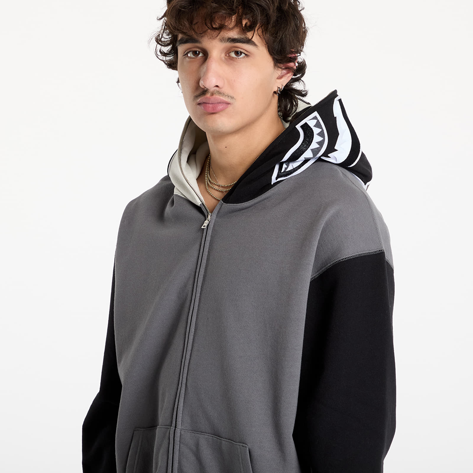 Mikiny A BATHING APE Shark Full Zip Hoodie 1 UNISEX Black