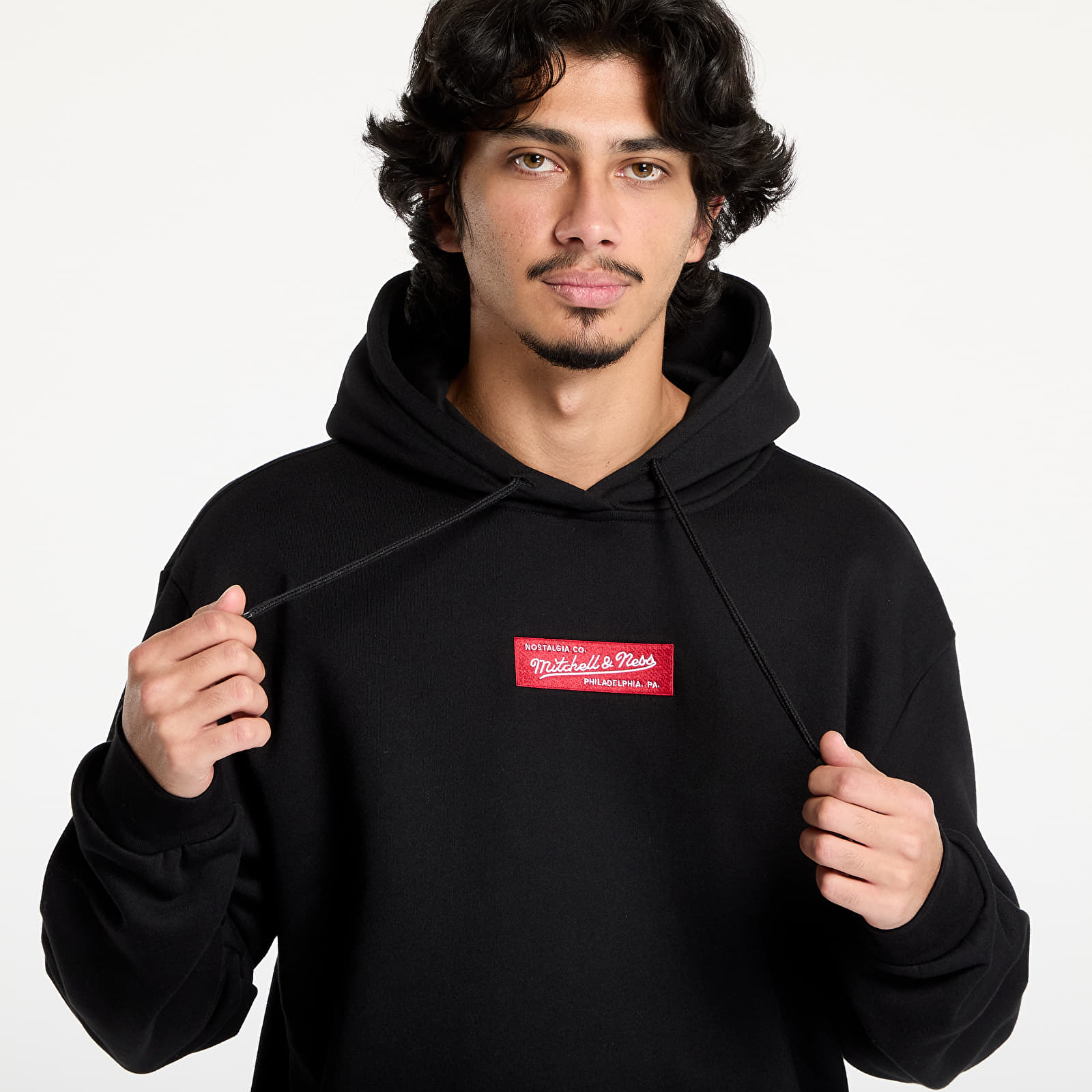 Vīriešu kapuces Mitchell & Ness Branded M&N Box Logo Hoodie Black