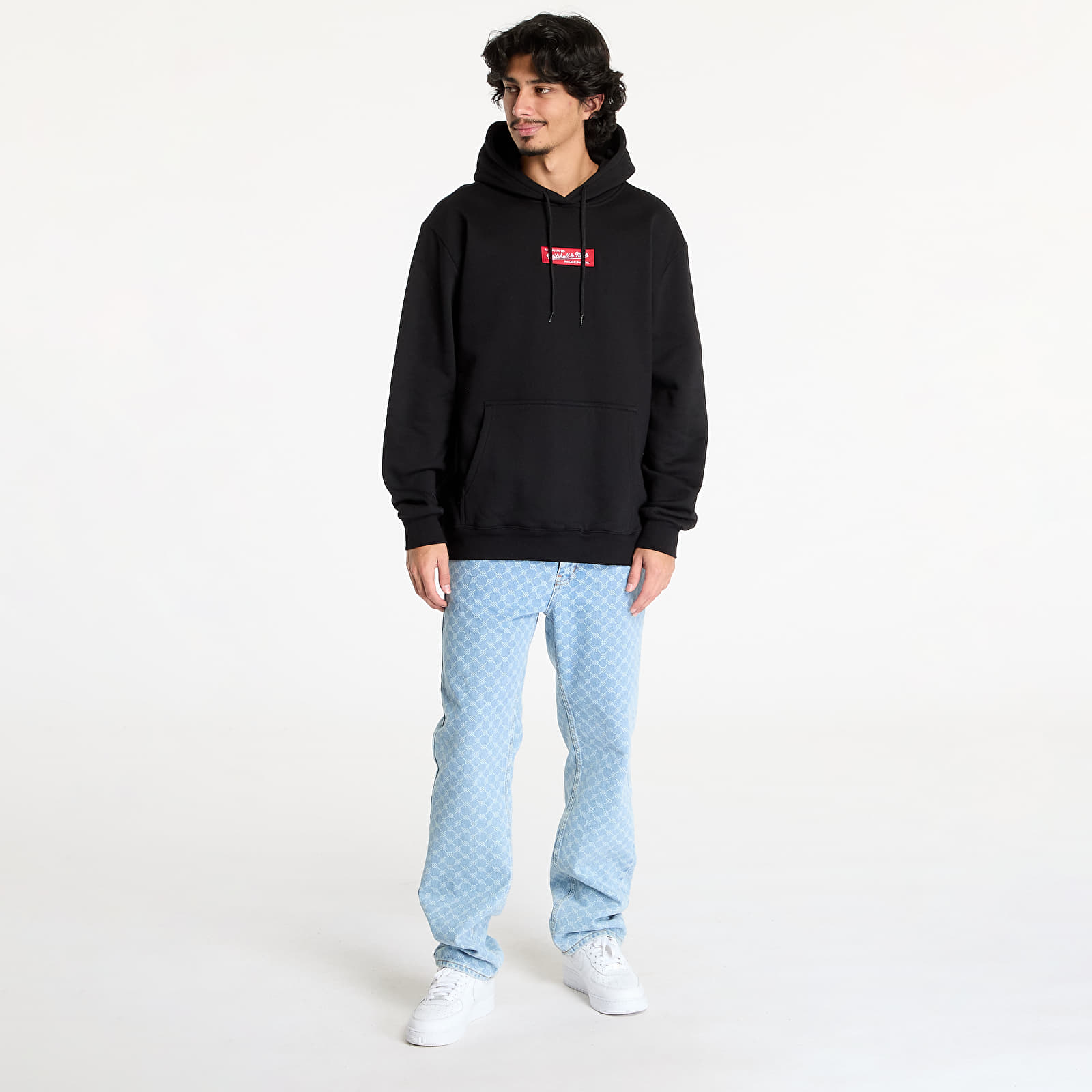 Vīriešu kapuces Mitchell & Ness Branded M&N Box Logo Hoodie Black