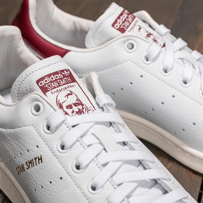 Adidas White Sneakers with Red and Maroon Accents adidas x Sporty & Rich Stan Smith  main image 3