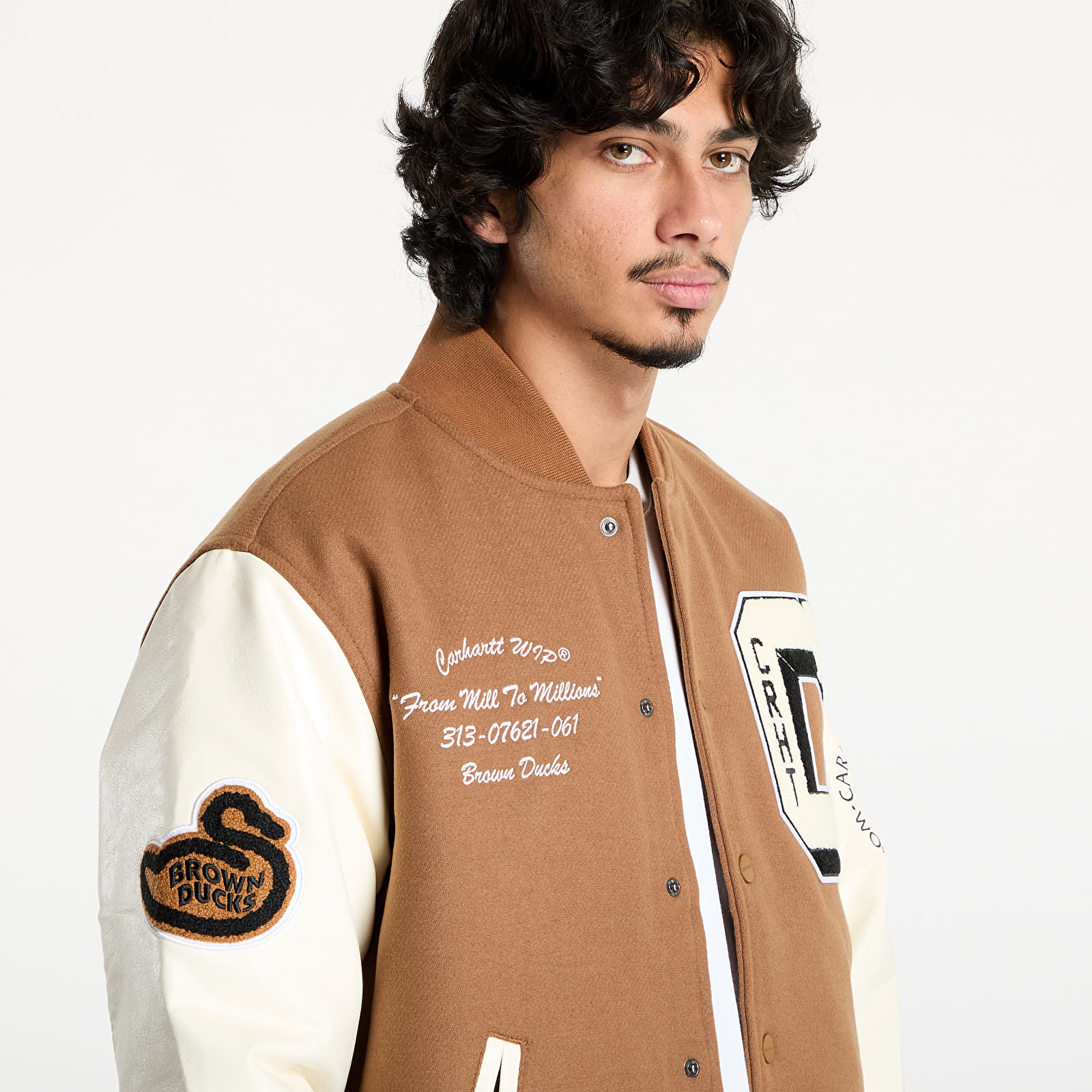 Pánské bundy Carhartt WIP Brown Ducks Bomber UNISEX Hamilton Brown/ Wax