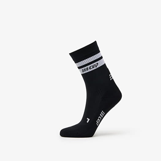 CEP 80's Mid Cut Compression Socks Black/ White