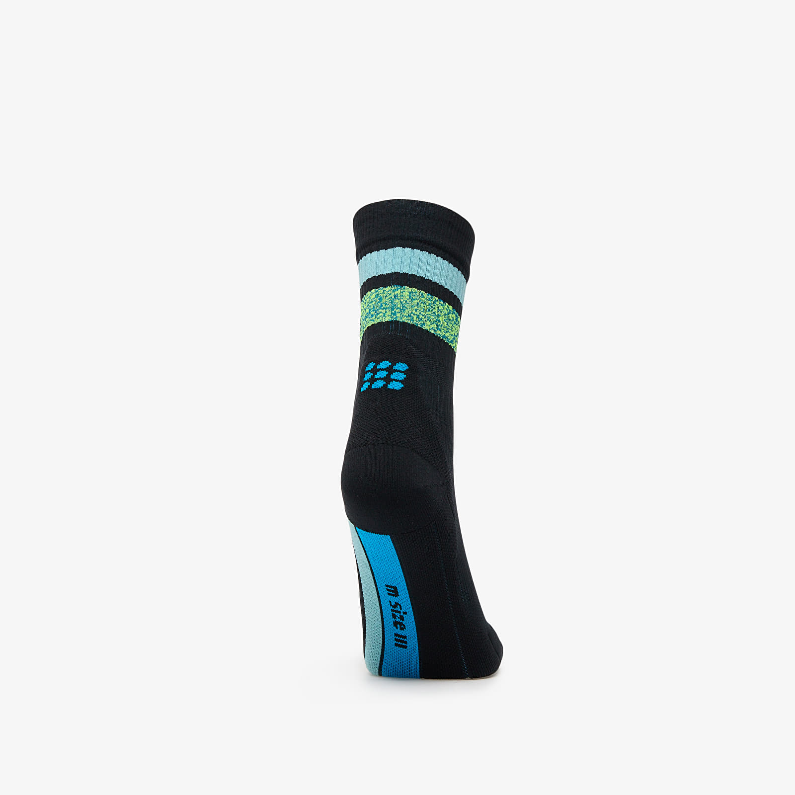 Men's socks CEP Miami Vibes Mid Cut Compression Socks Black/ Green/ Aqua