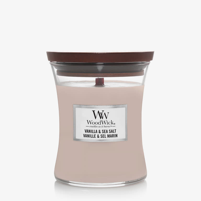 WoodWick Medium Hourglass Candle - Vanilla & Sea Salt - 1 | YEO