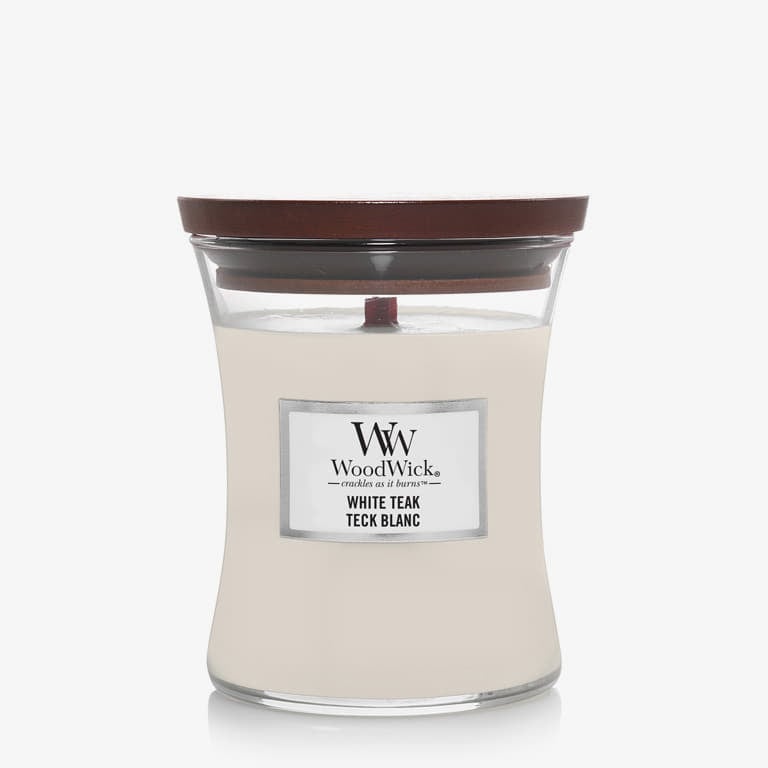Kerzen und Diffusoren WoodWick Medium Hourglass Candle - White Teak