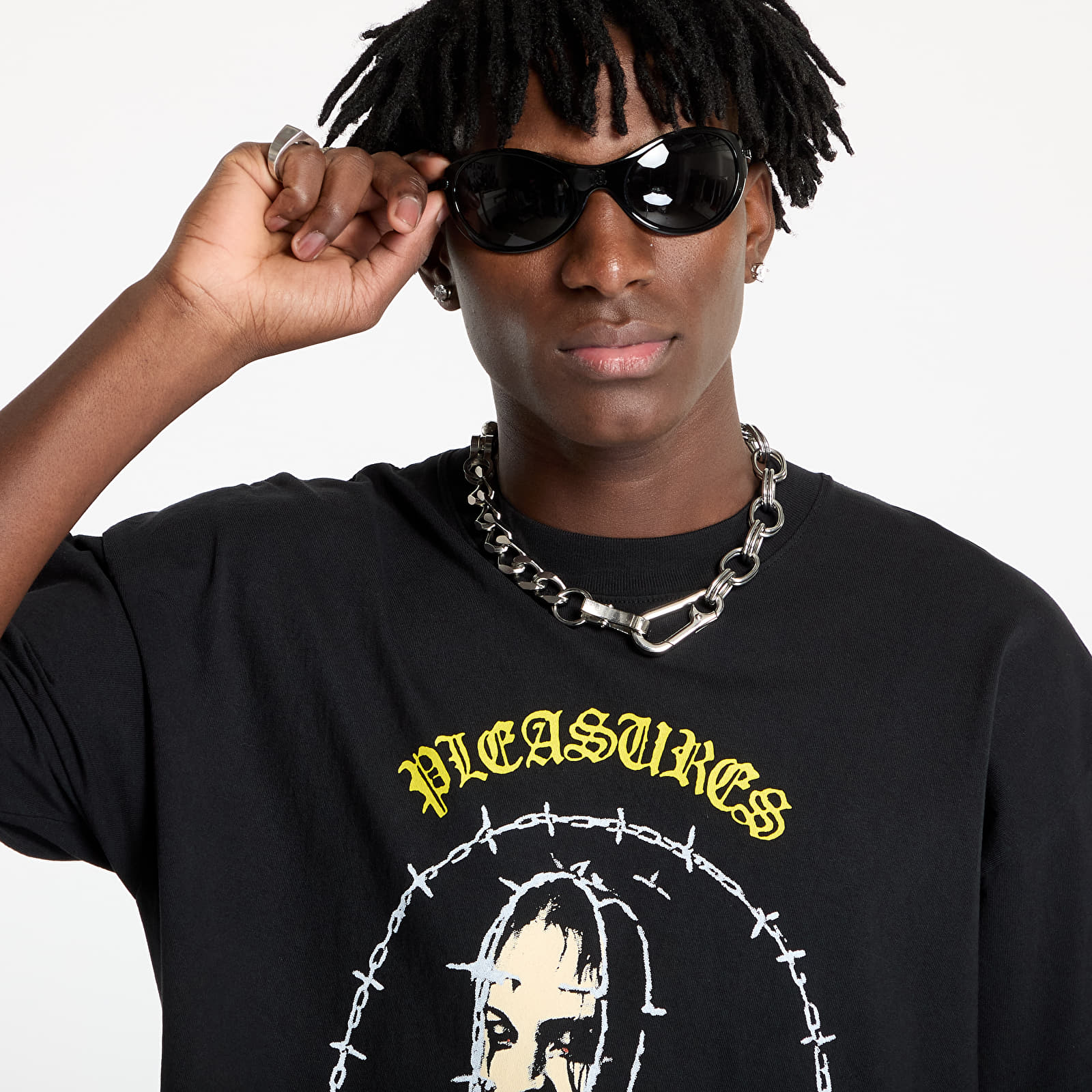 Koszulki PLEASURES x FTSHP Cage T-Shirt UNISEX Black