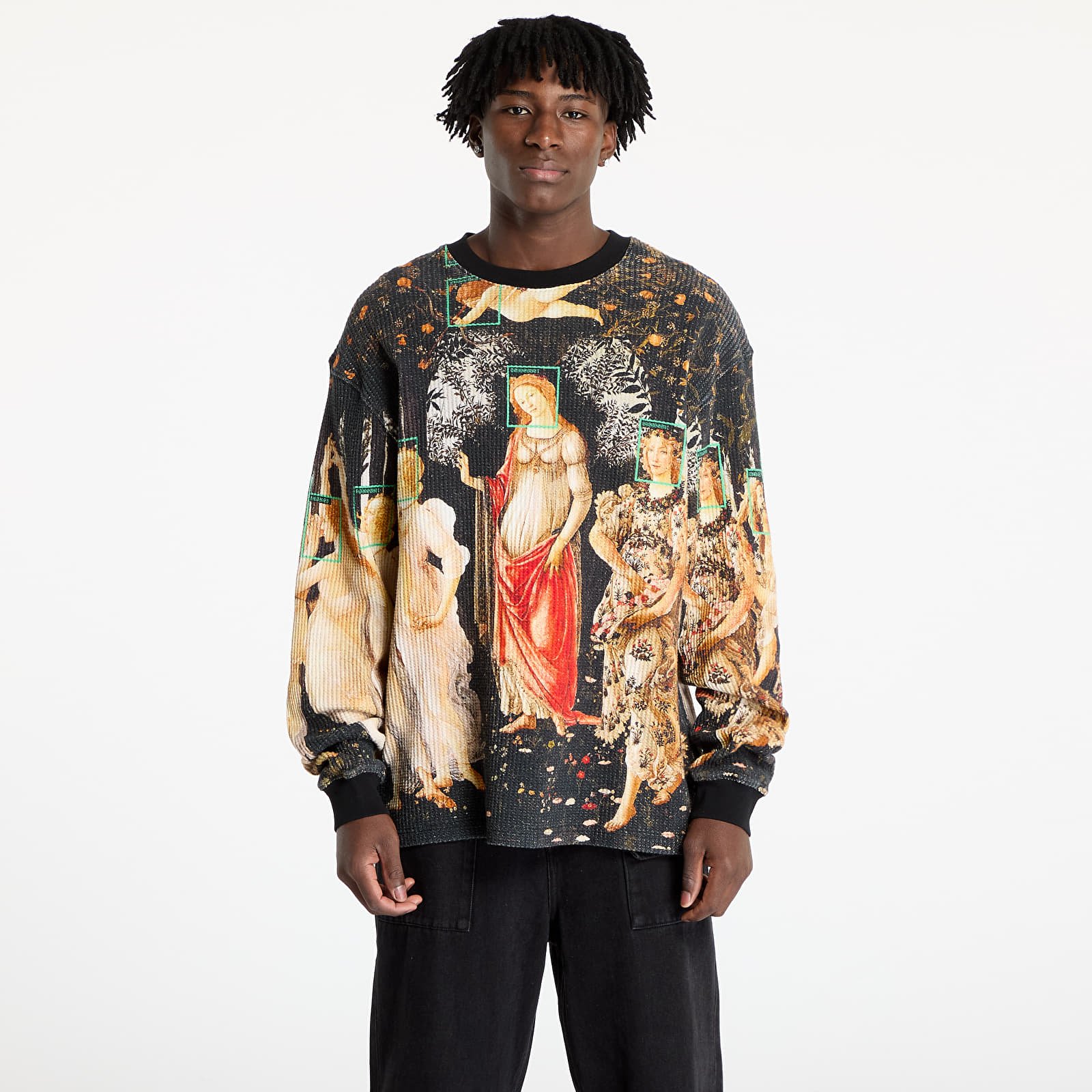 Hoodies and sweatshirts  PLEASURES Facial Thermal Long Sleeve Sweatshirt Black