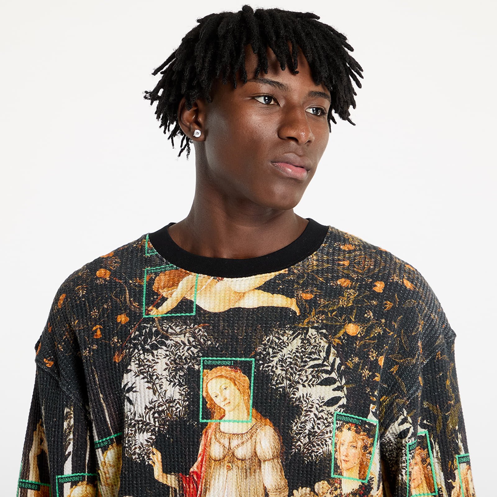 Hoodies and sweatshirts  PLEASURES Facial Thermal Long Sleeve Sweatshirt Black