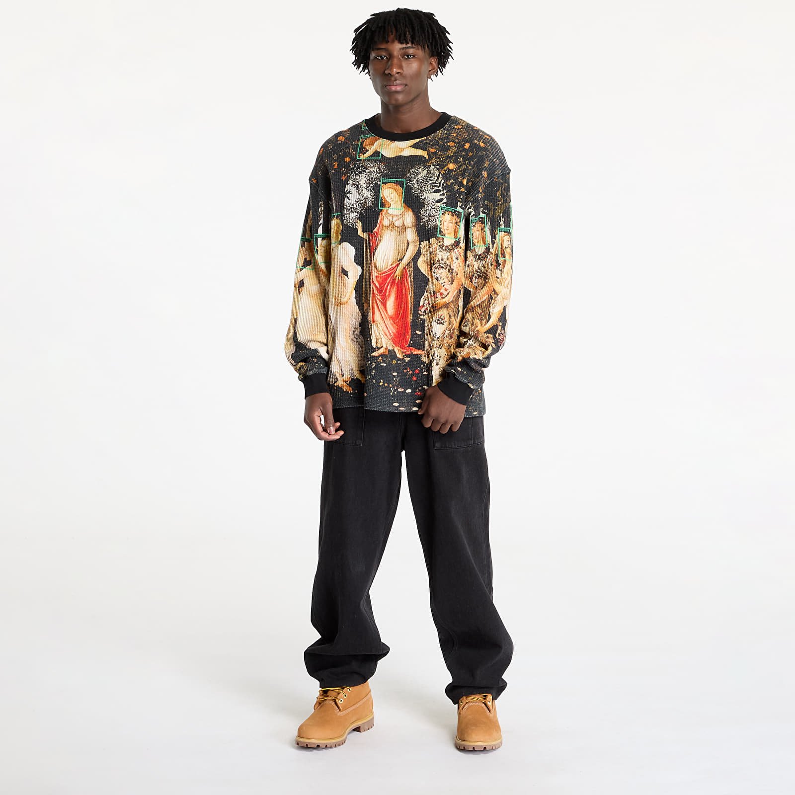 Hoodies and sweatshirts  PLEASURES Facial Thermal Long Sleeve Sweatshirt Black