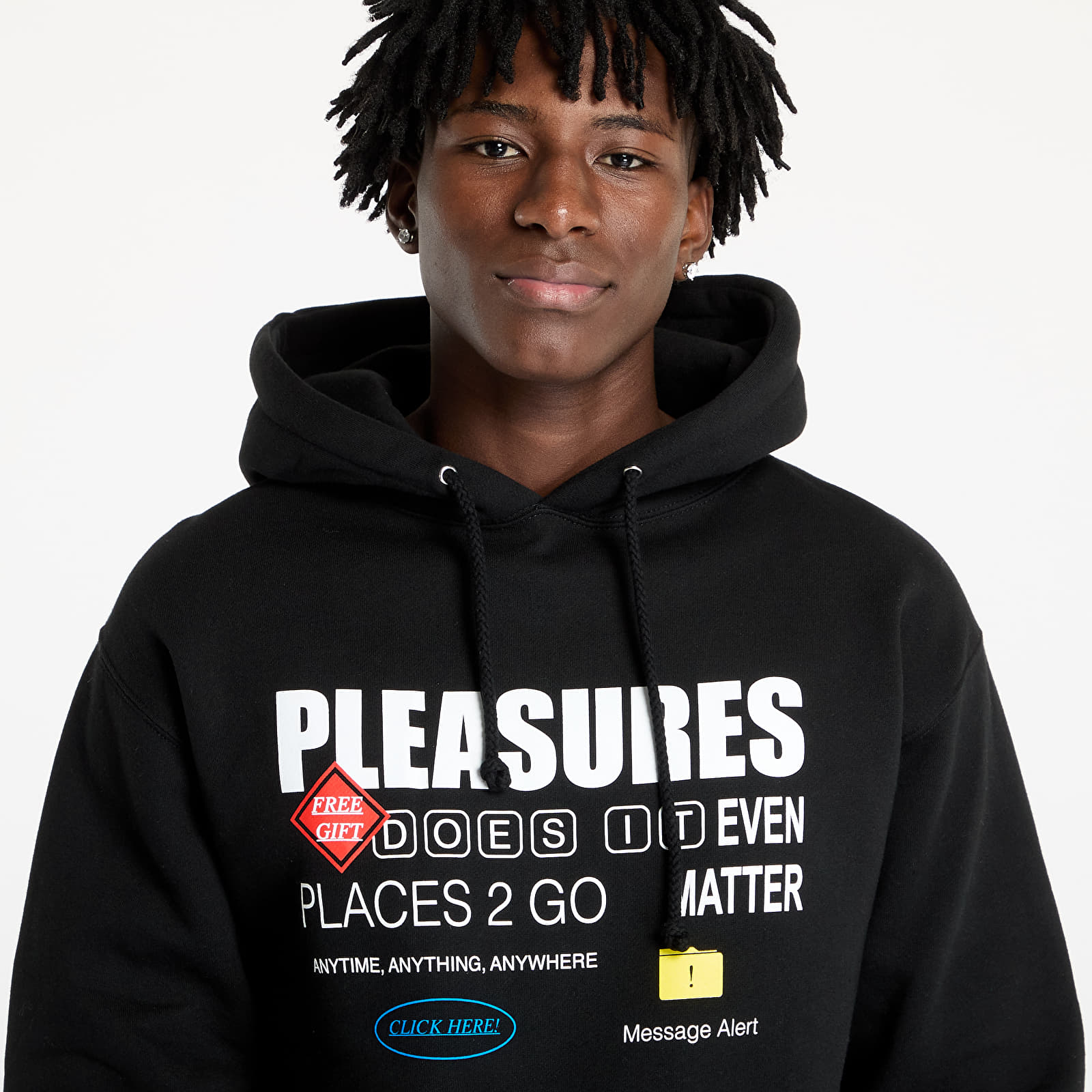 Pánské mikiny PLEASURES Grass Fed Hoodie Black