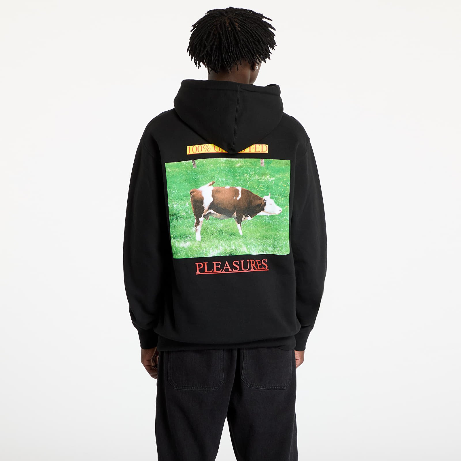 Pánské mikiny PLEASURES Grass Fed Hoodie Black