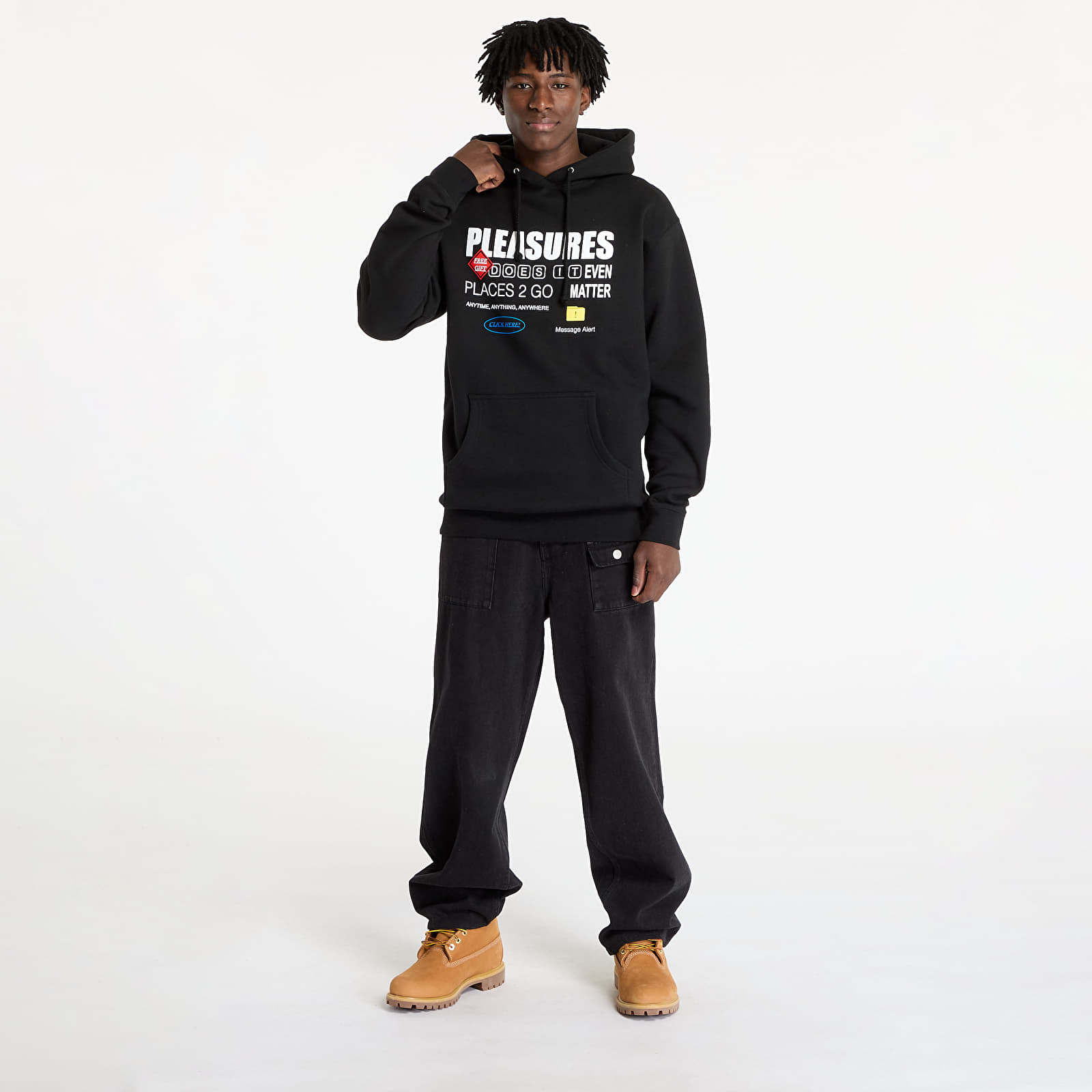 Pánské mikiny PLEASURES Grass Fed Hoodie Black