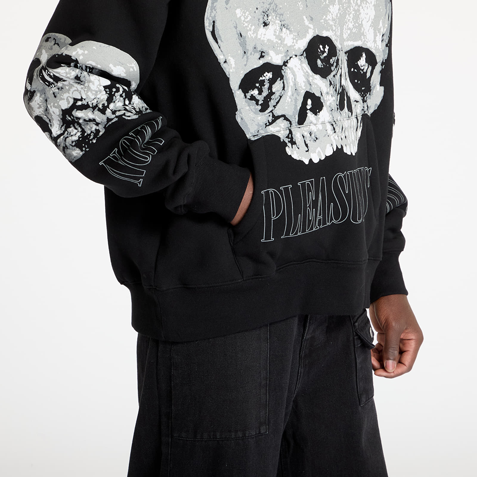 Hoodies and sweatshirts PLEASURES Double Skull Hoodie Black Footshop