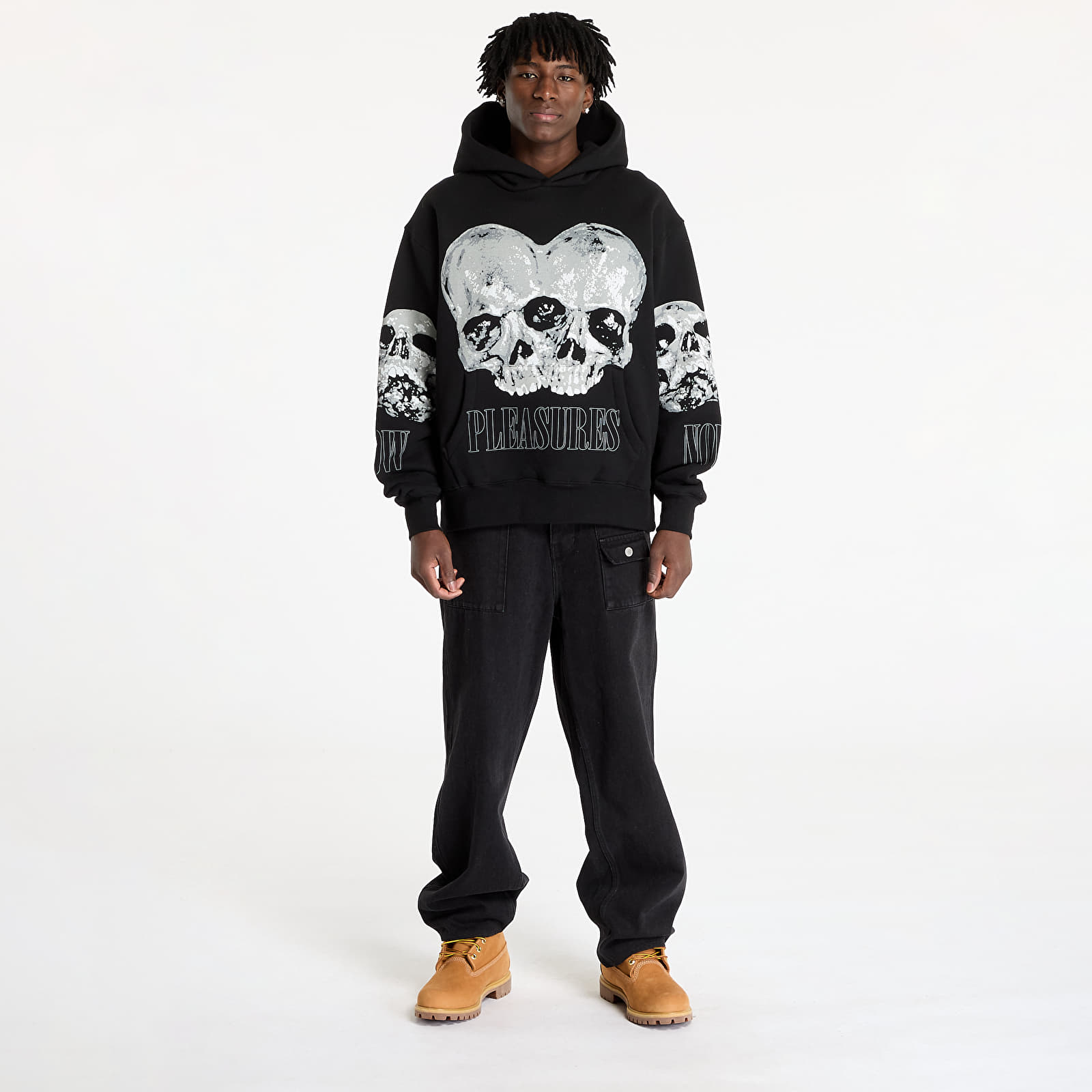 Hoodies and sweatshirts PLEASURES Double Skull Hoodie Black Footshop