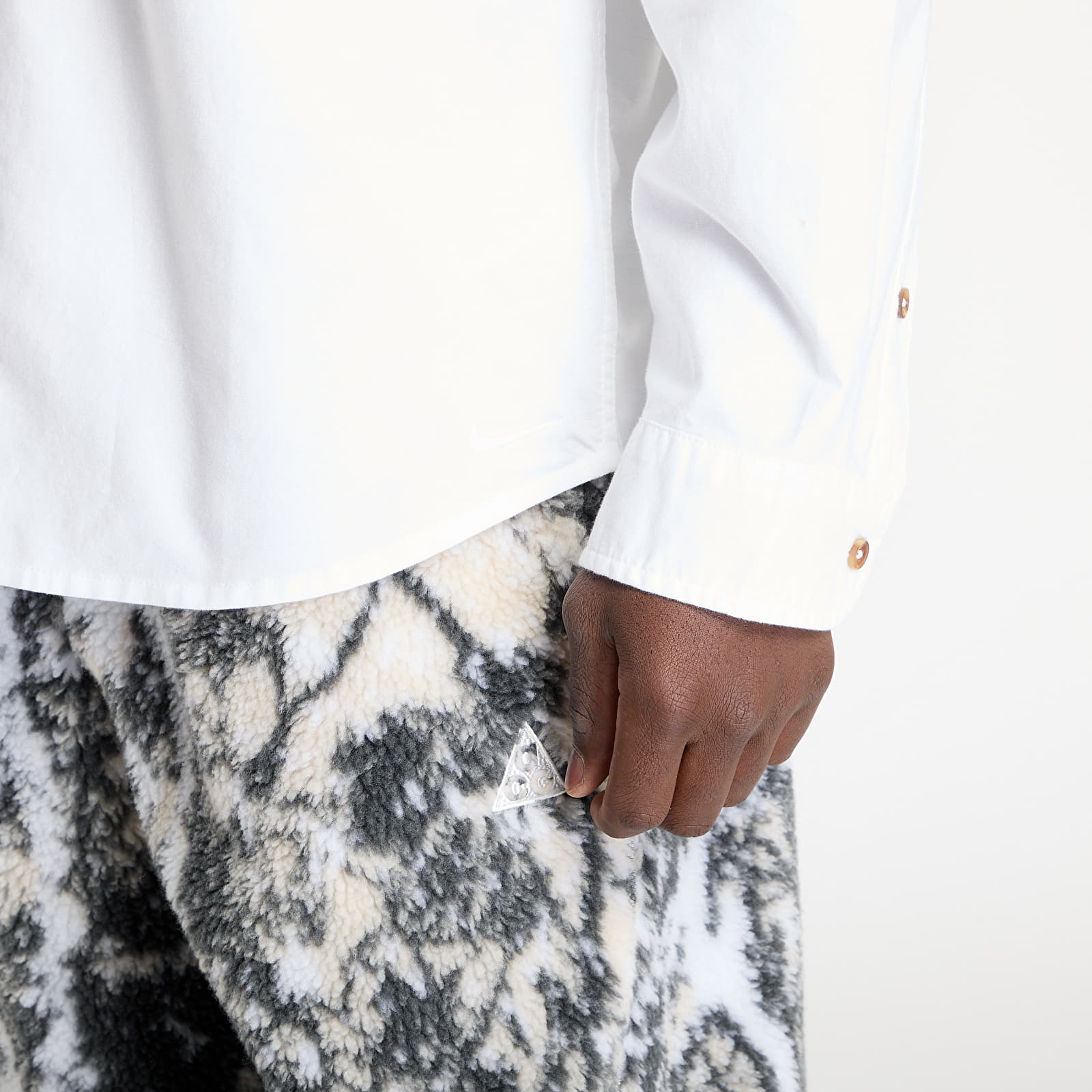 Košile Nike Life Men's Long-Sleeve Oxford Button-Down Shirt White/ White/ White
