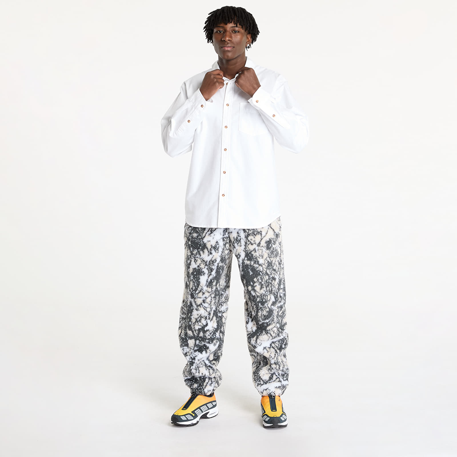 Košile Nike Life Men's Long-Sleeve Oxford Button-Down Shirt White/ White/ White