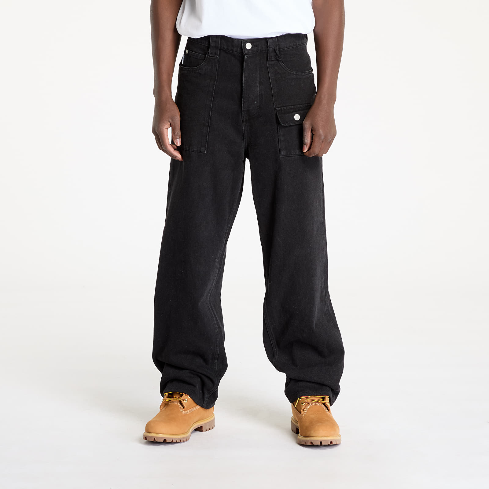 Jeansy PLEASURES Grind Baggy Jeans Black