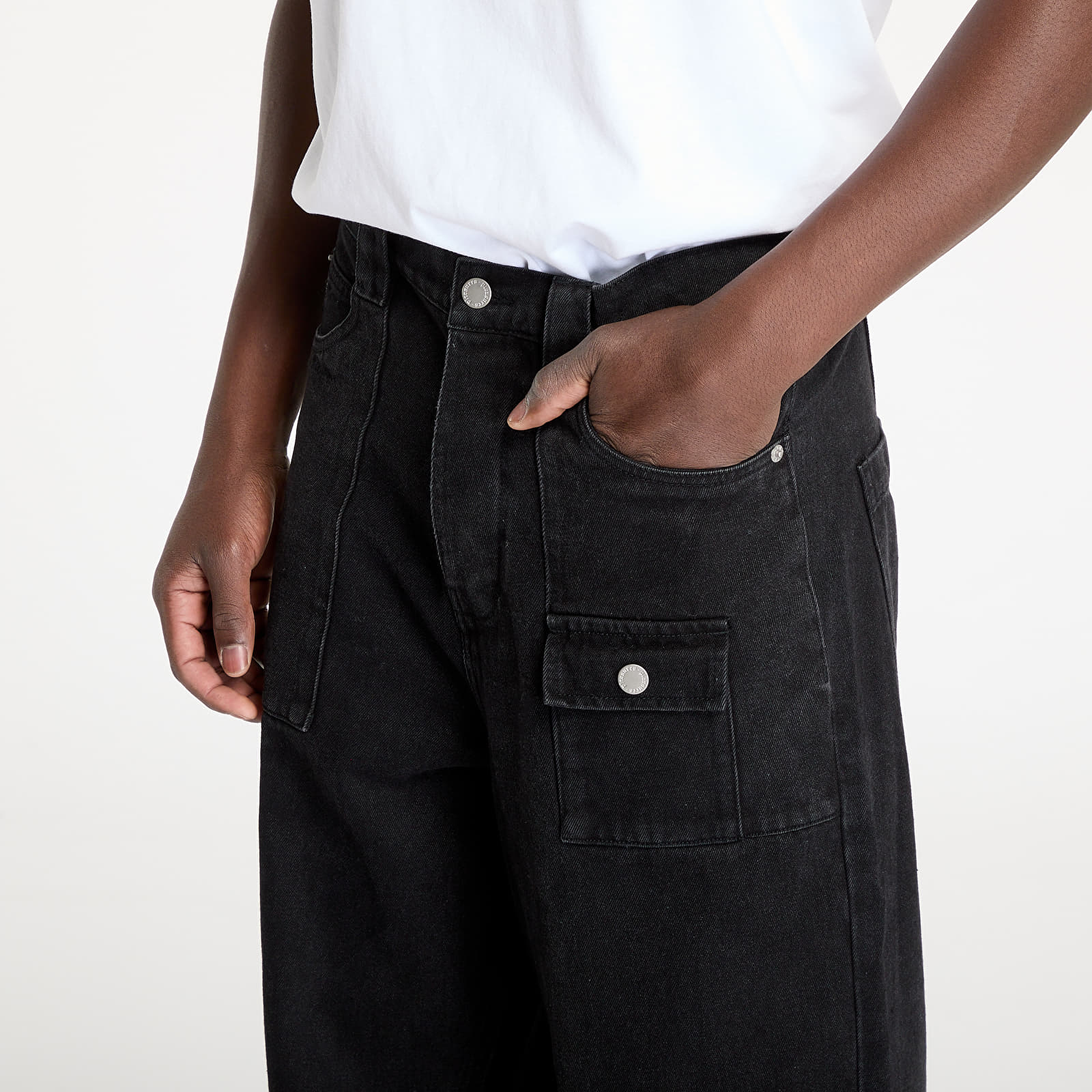 Jeansy PLEASURES Grind Baggy Jeans Black