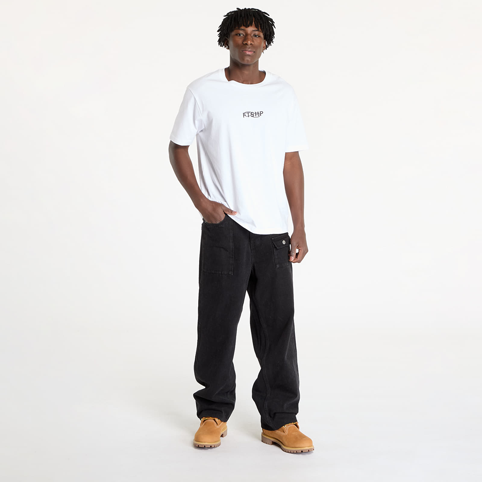 Jeansy PLEASURES Grind Baggy Jeans Black