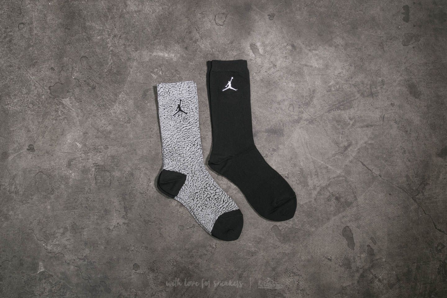 Ponožky Jordan Elephant 2 Pack Crew Socks Black/ Grey