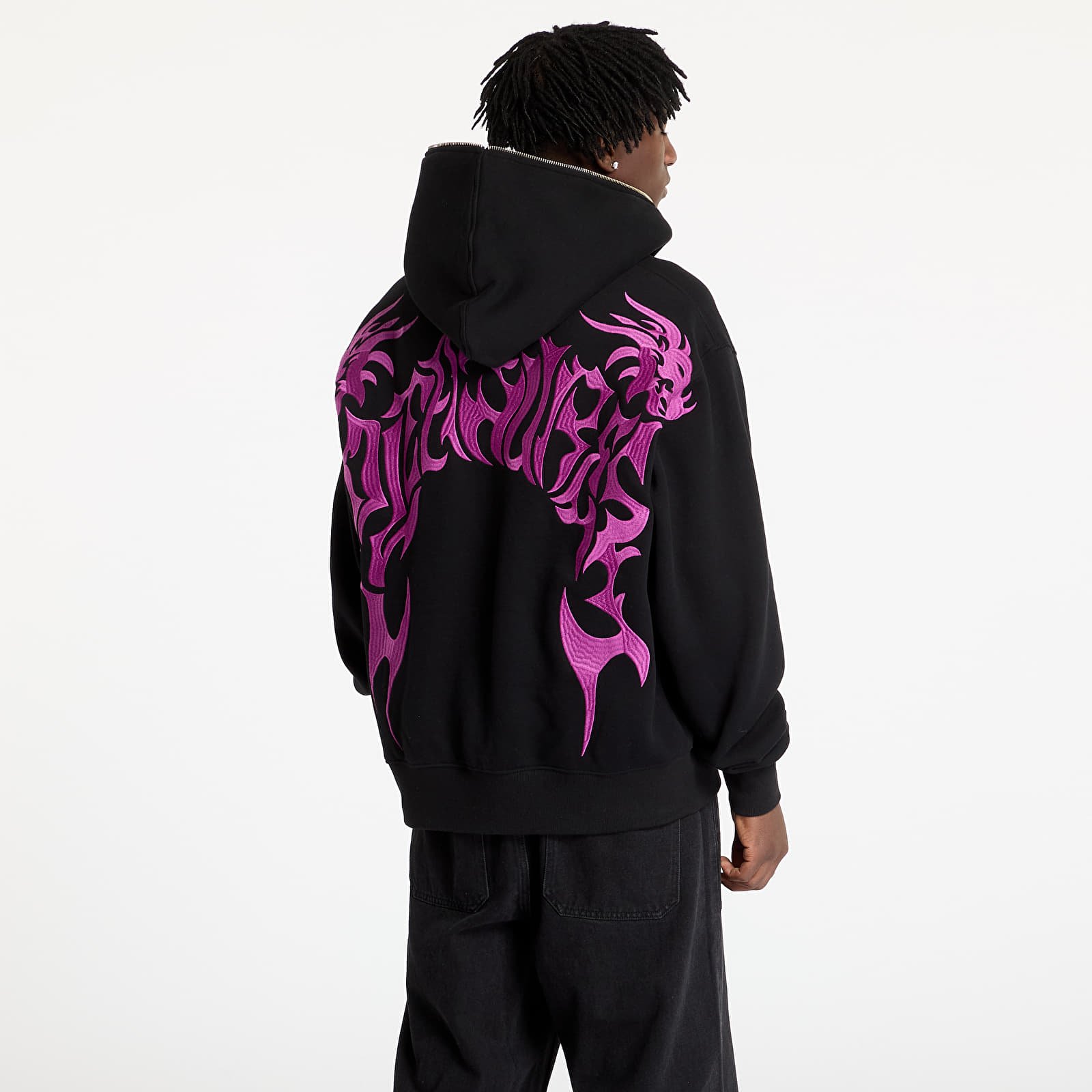 Hettegensere og sweatshirts PLEASURES Dragon Zip Hoodie Black
