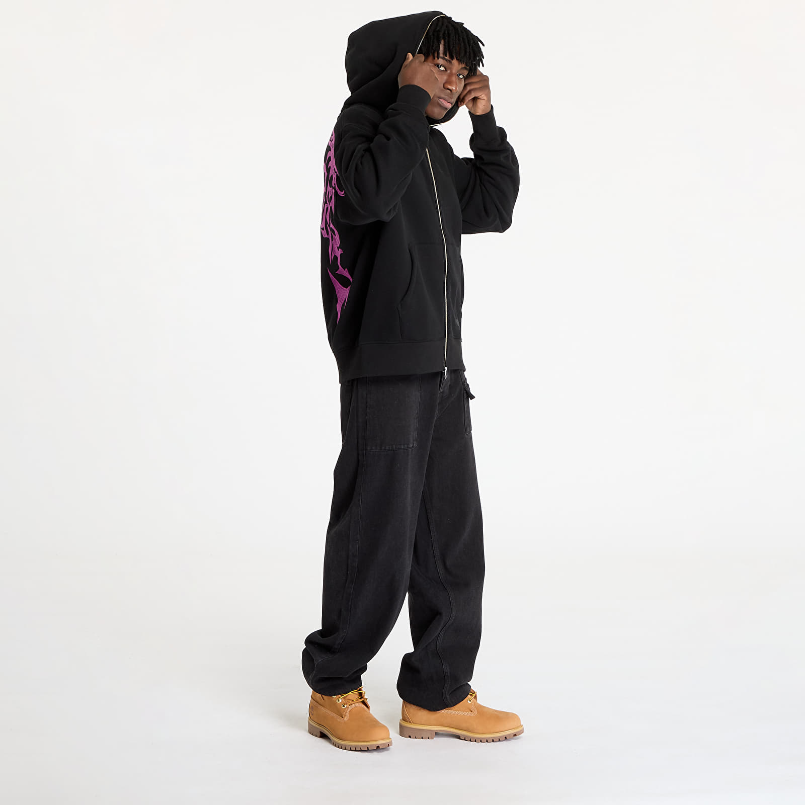 Hettegensere og sweatshirts PLEASURES Dragon Zip Hoodie Black