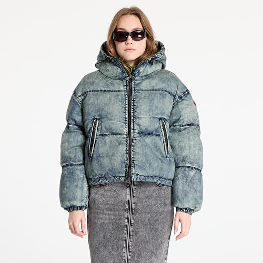 Diesel W-Aves Cropped Puffer Jacket Blue