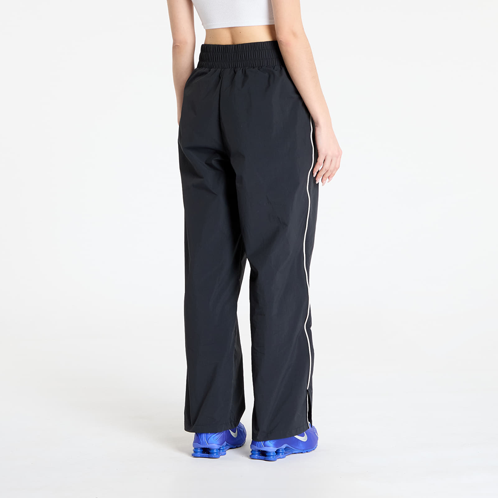 Šusťákové kalhoty Nike Sportswear Collection Women's Asymmetric Waist Trousers Black/ Lt Iron Ore/ White