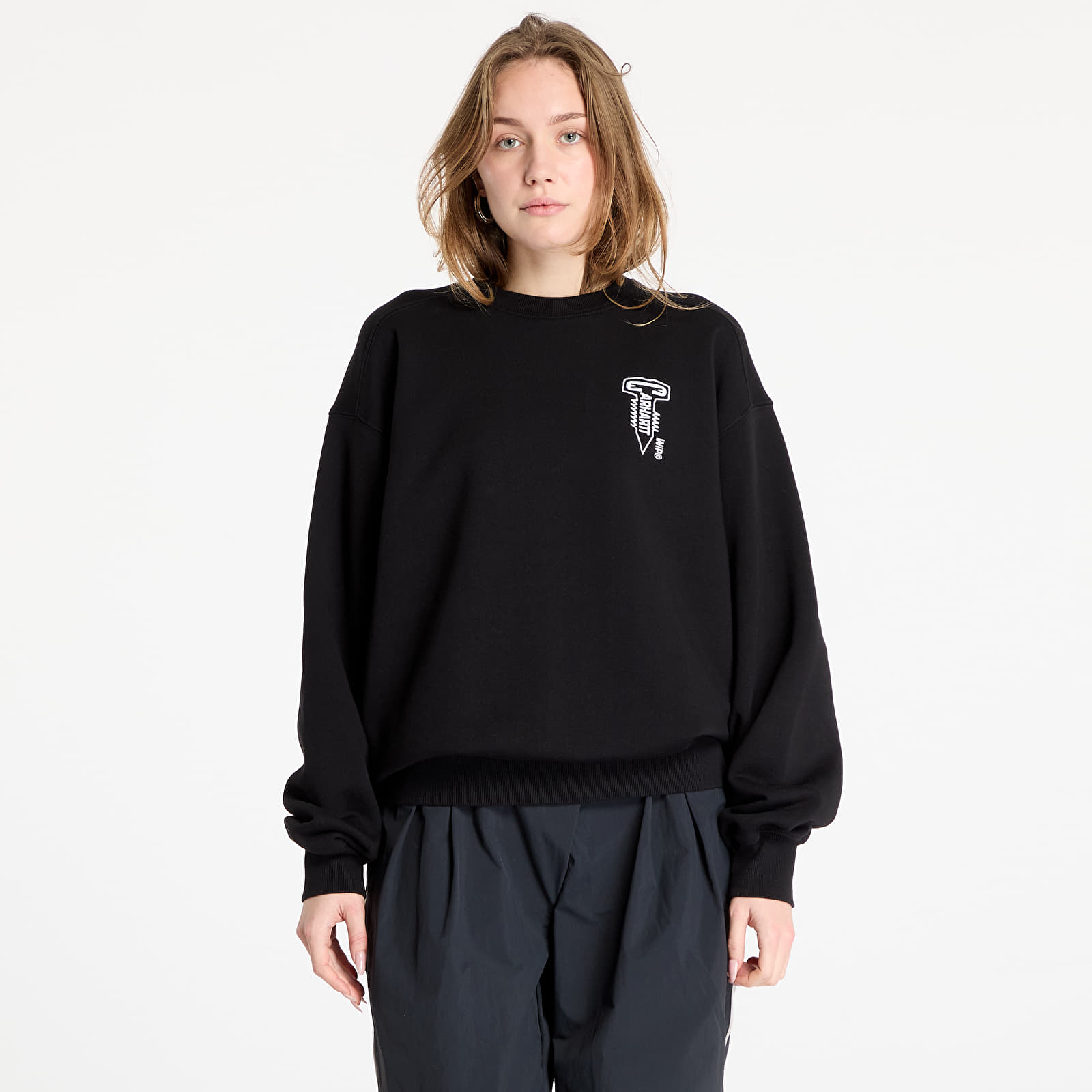 Sweatjacken und Sweatshirts Carhartt WIP Cross Screw Sweat UNISEX Black/ White