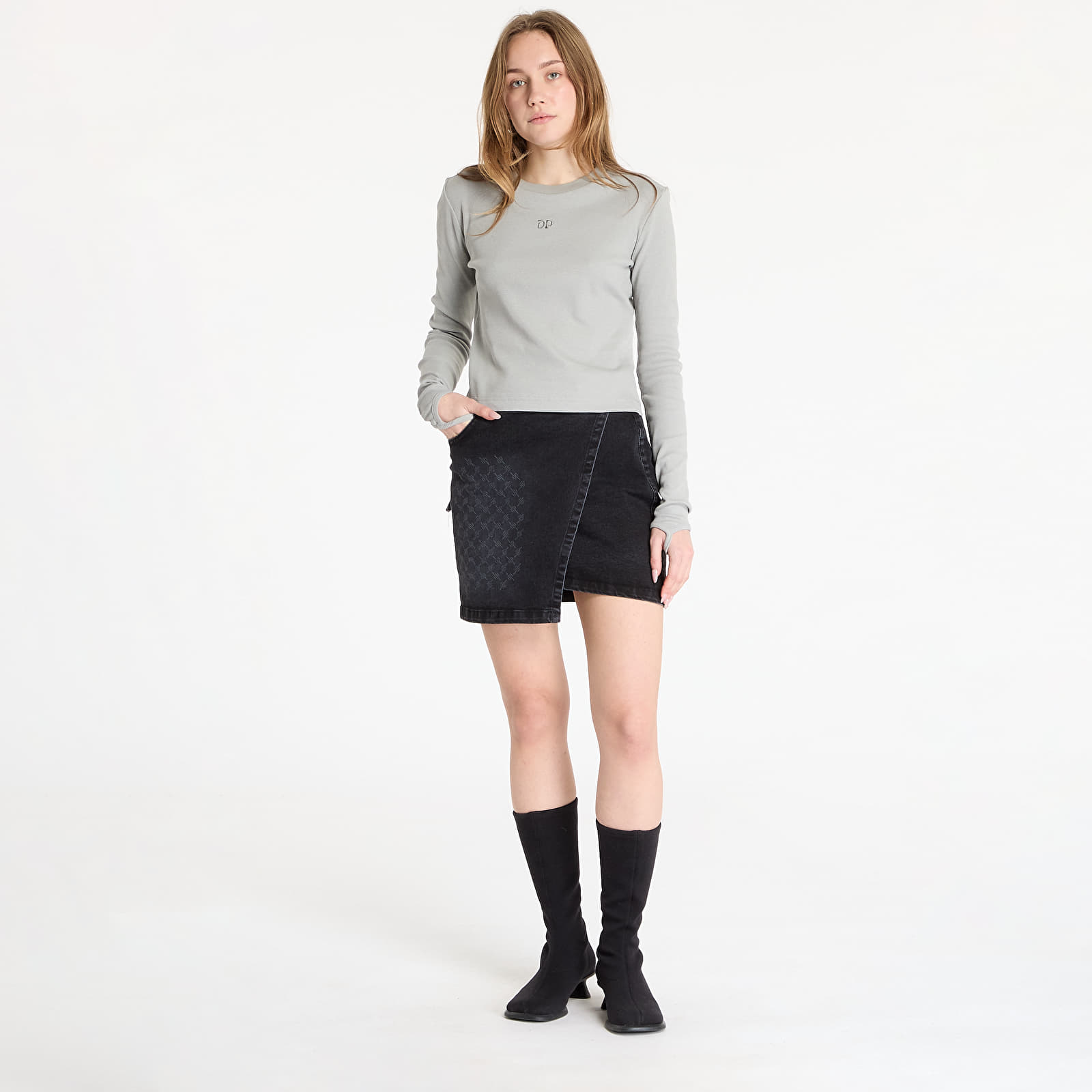 Trička Daily Paper Logo Rib Top Ultimate Gray