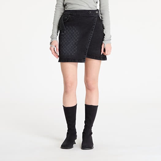 Daily Paper Mongram Wrap Denim Skirt Black