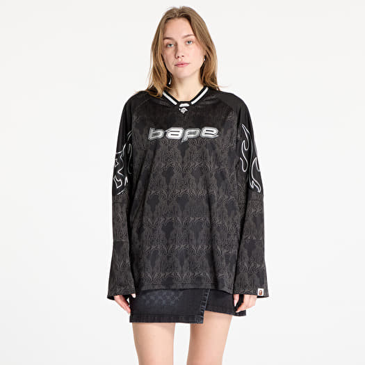 Póló A BATHING APE Men Long Sleeve Tee UNISEX Black