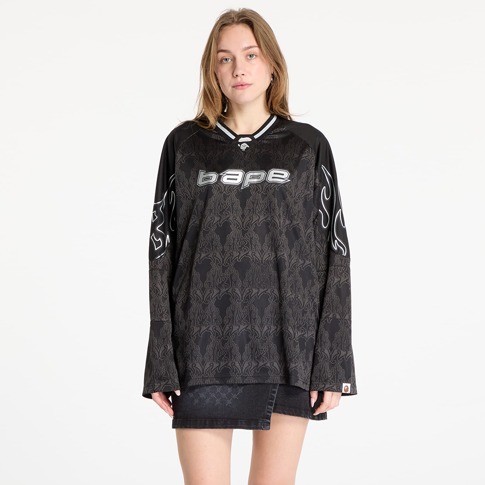 Koszulki A BATHING APE Men Long Sleeve Tee UNISEX Black