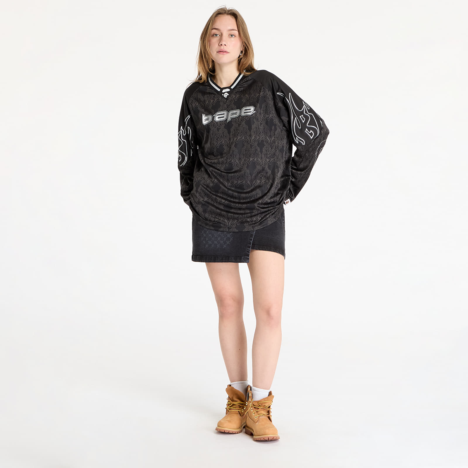 Koszulki A BATHING APE Men Long Sleeve Tee UNISEX Black