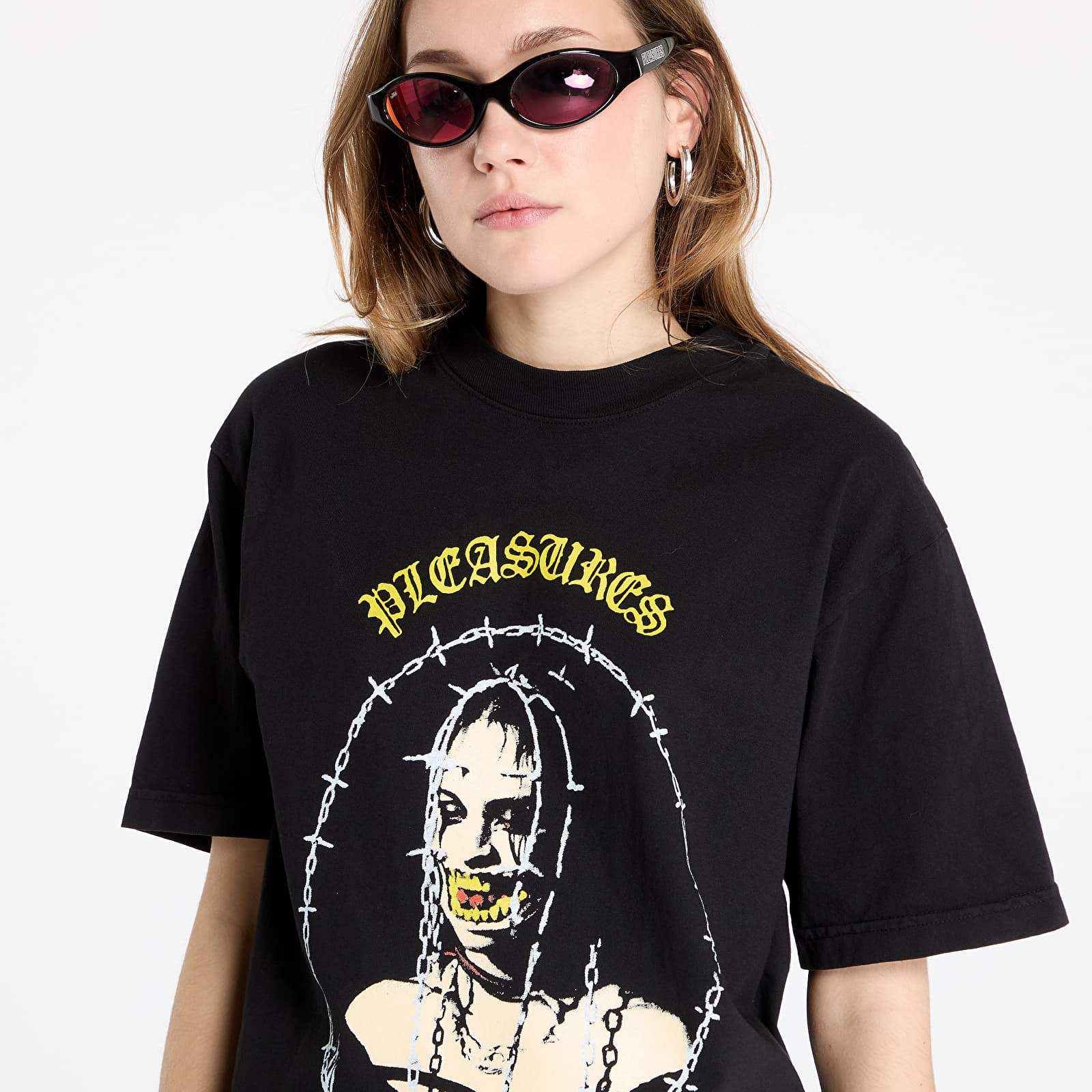 Koszulki PLEASURES x FTSHP Cage T-Shirt UNISEX Black
