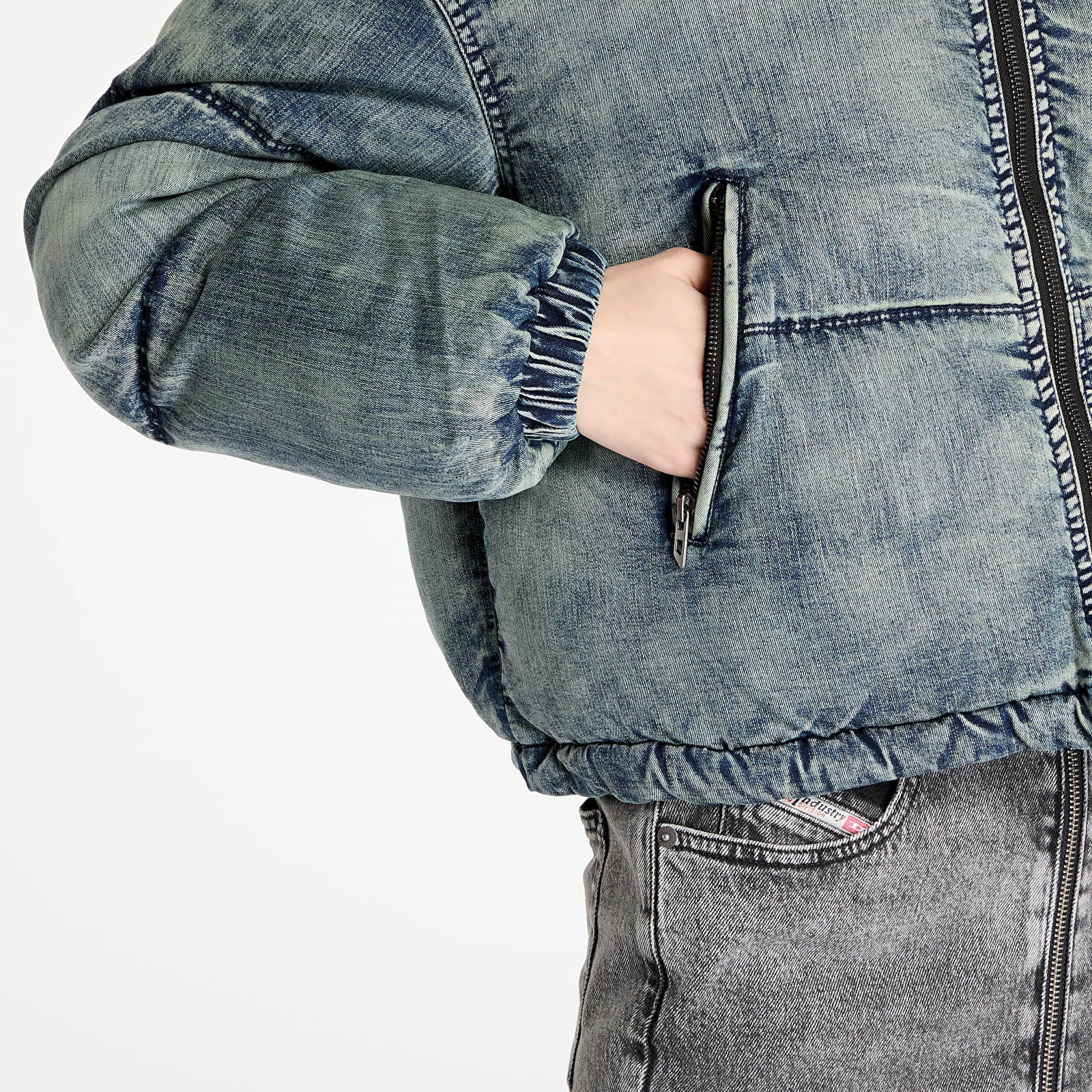 Куртки Diesel W-Aves Cropped Puffer Jacket Blue