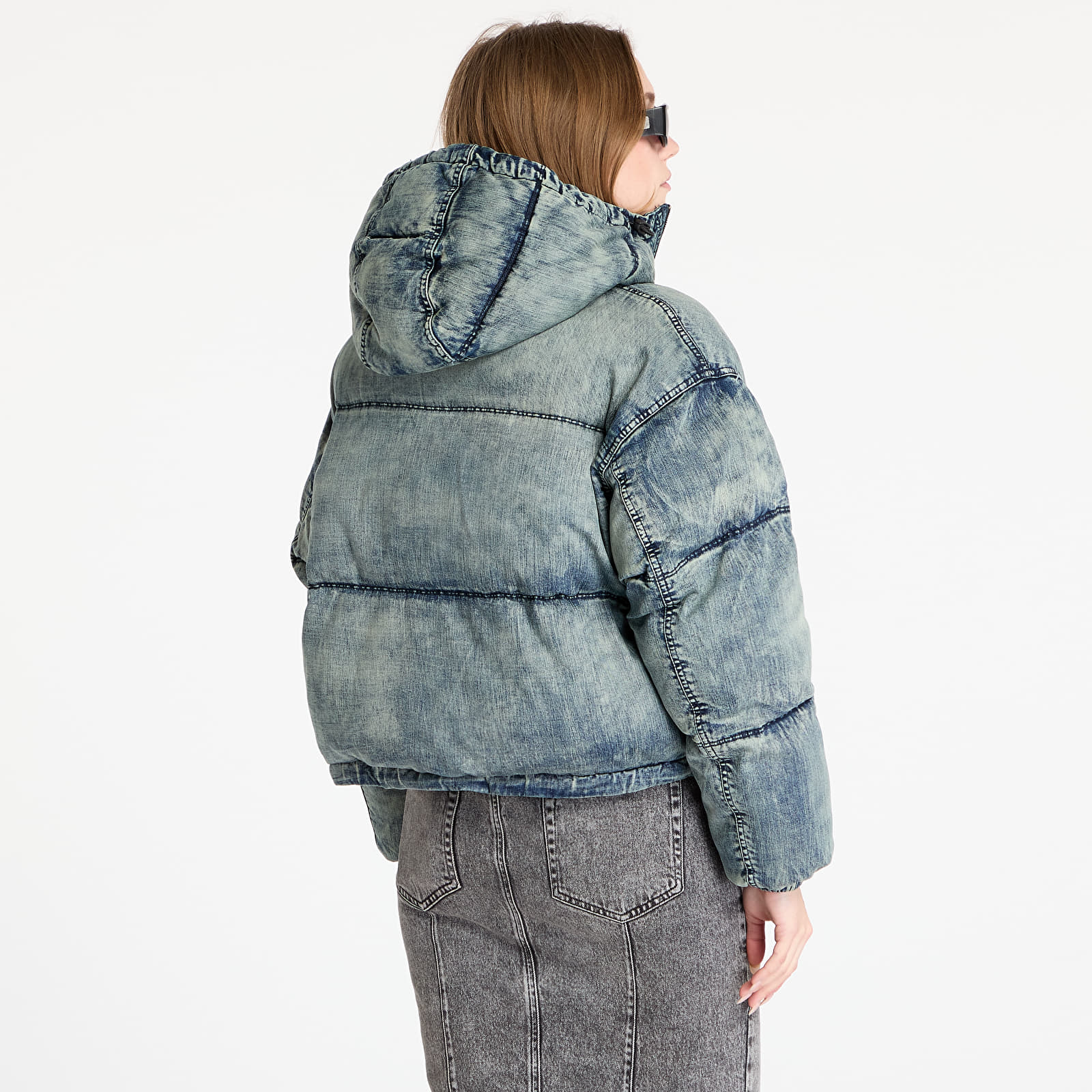 Куртки Diesel W-Aves Cropped Puffer Jacket Blue