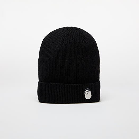 A BATHING APE One Point Knit Cap M Black