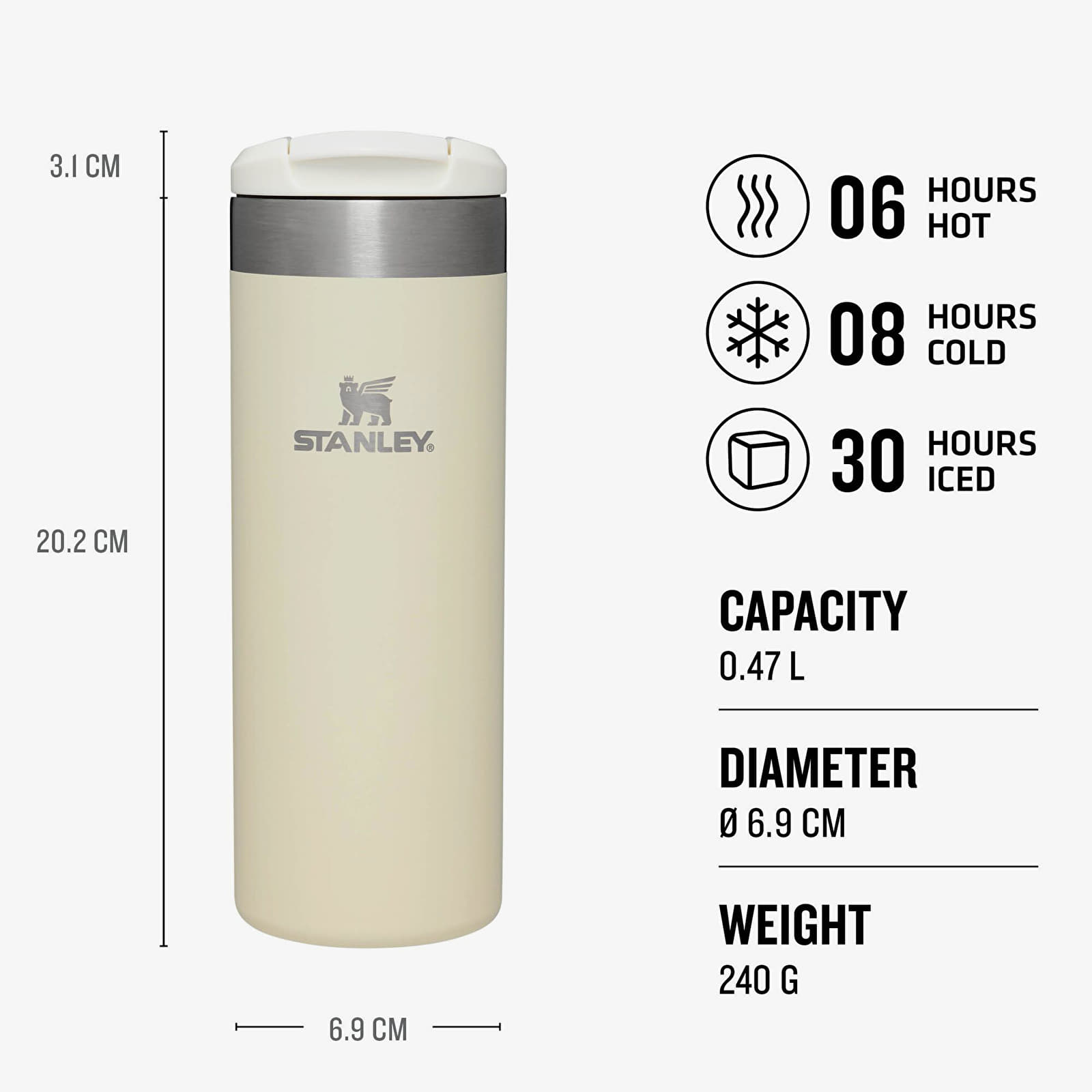 Weitere Accessoires STANLEY The AeroLight™ Transit Mug 470 ml Cream Metallic