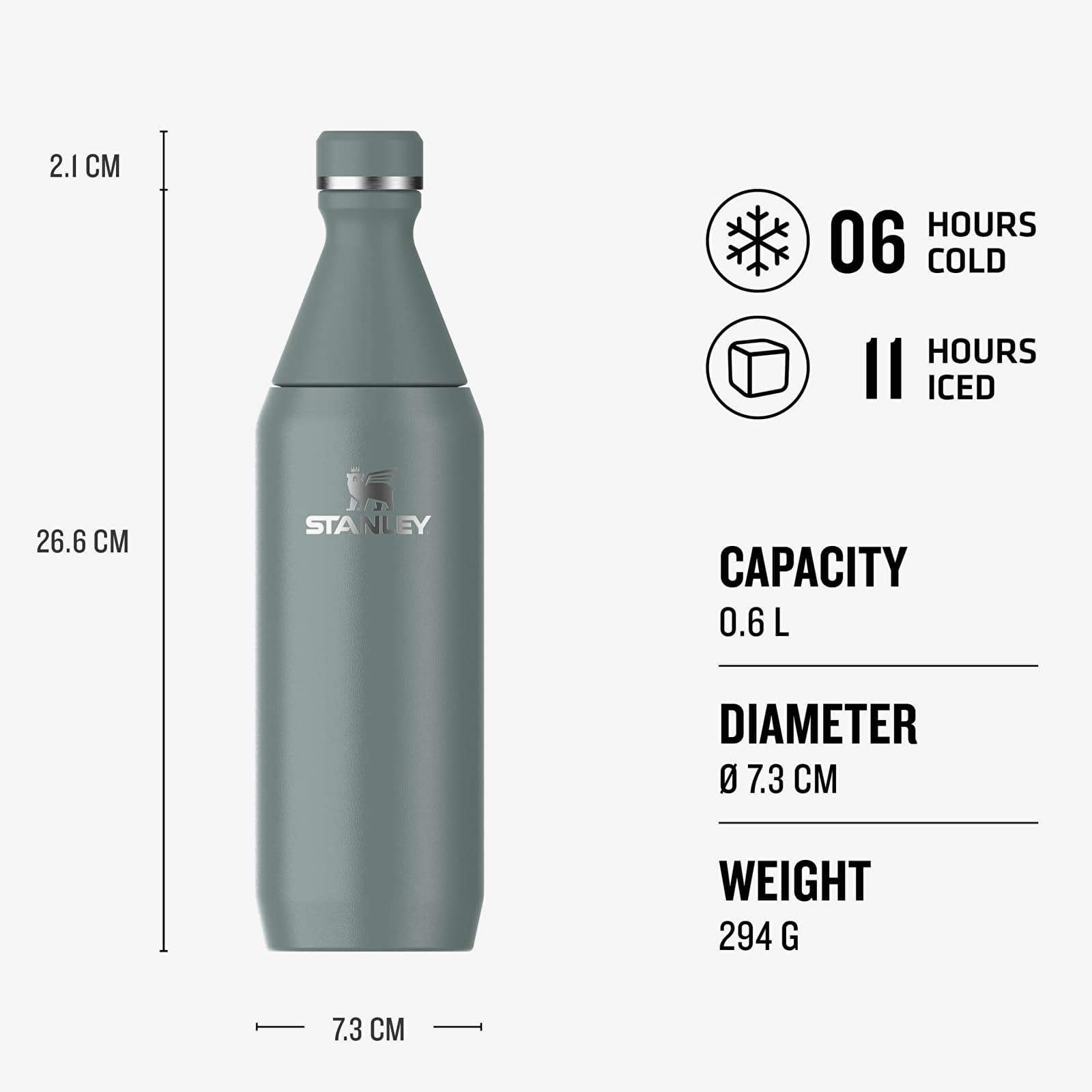 andere Accessoires STANLEY The All Day Slim Bottle 600 ml Shale Gloss