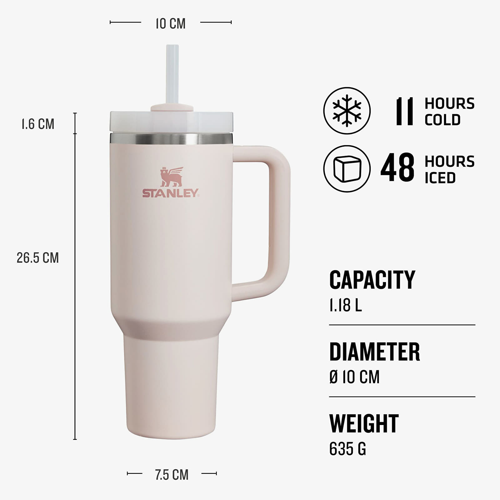 Other accessories STANLEY The Quencher H2.O FlowState™ Tumbler 1180 ml Rose Quartz 2.0