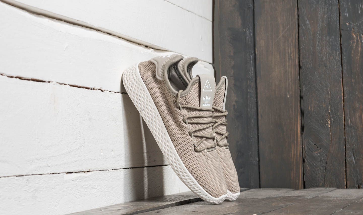 Kids' sneakers and shoes adidas Pharrell Williams Tennis HU C Tech Beige/ Tech Beige/ Crystal White