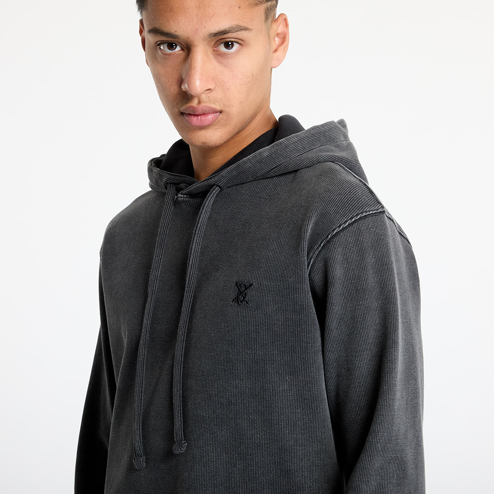 Férfi kapucnis pulcsik Daily Paper Zawadi Rib Hoodie Black