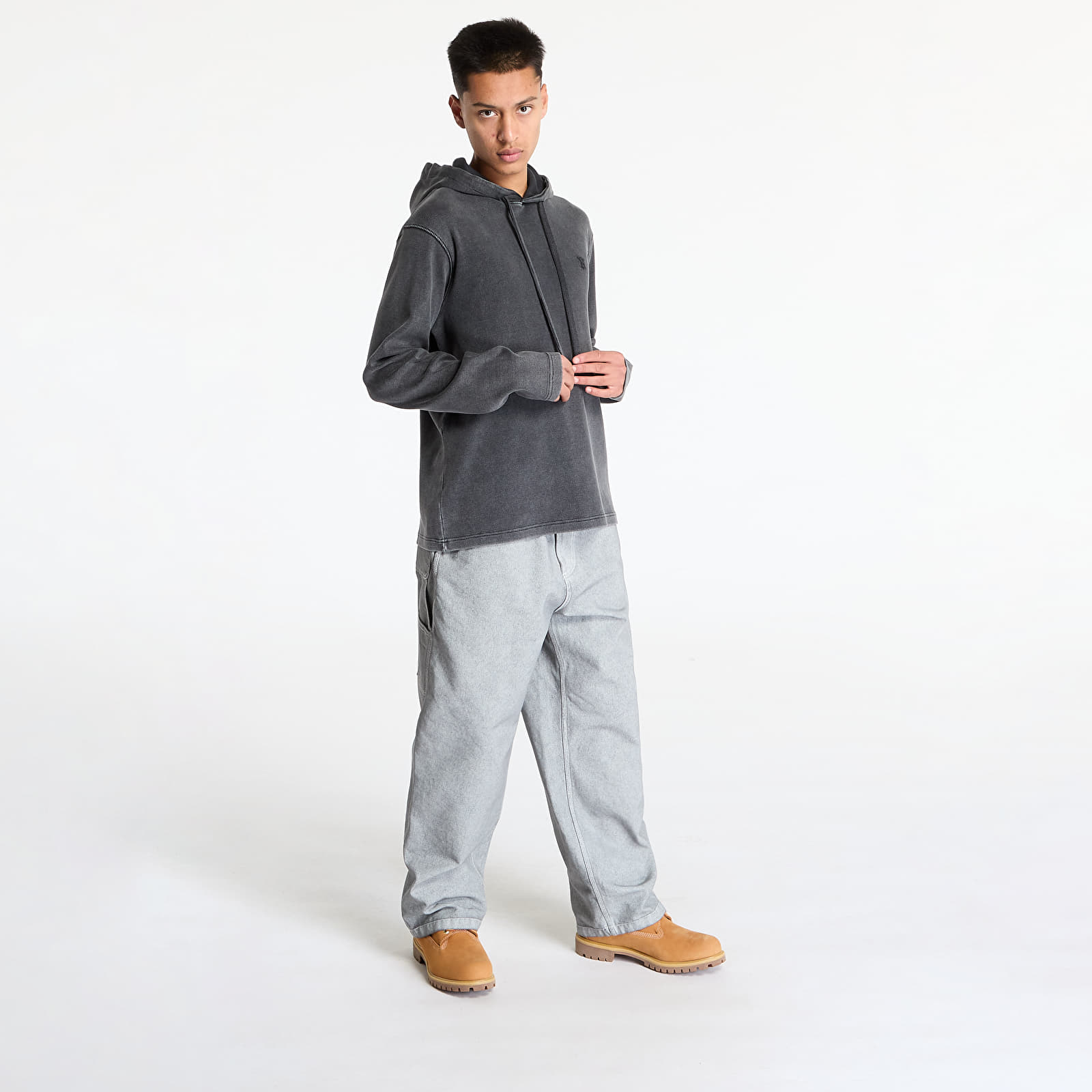 Férfi kapucnis pulcsik Daily Paper Zawadi Rib Hoodie Black