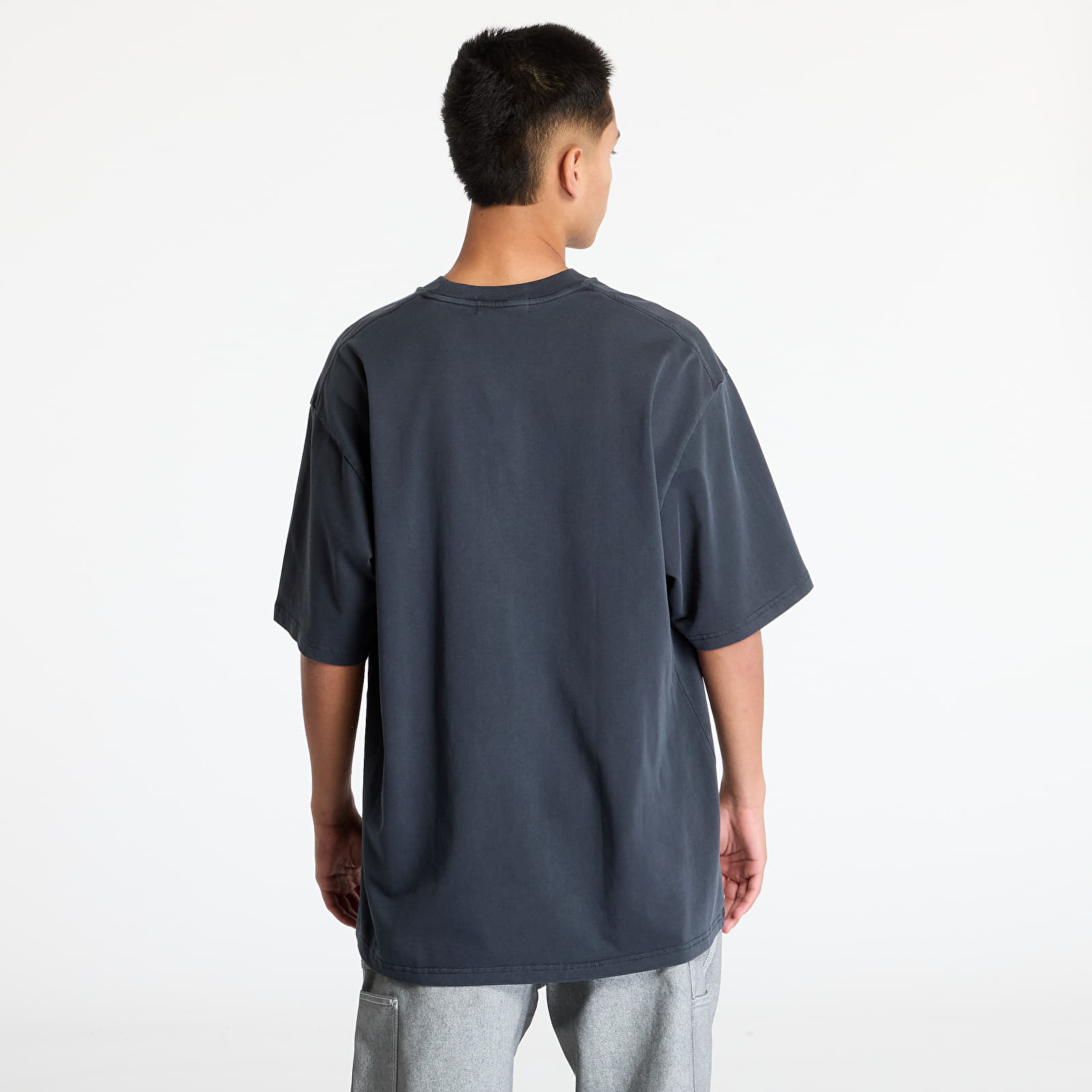 Männer T-Shirts A BATHING APE Garment Dye College Relaxed Fit Tee Charcoal